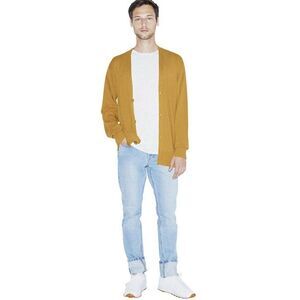 American Apparel Basic Knit Cardigan, Honey Yellow Sz small